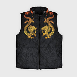Женский жилет GOLD CHINA DRAGONS, цвет: 3D-светло-серый