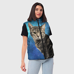 Женский жилет Кот Космос, цвет: 3D-красный — фото 2