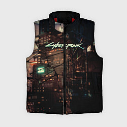 Женский жилет Киберпанк - Город в паутинке, цвет: 3D-красный