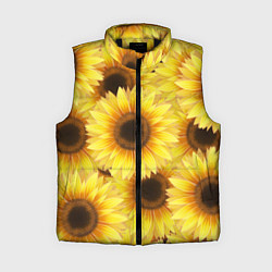 Женский жилет Подсолнухи в поле