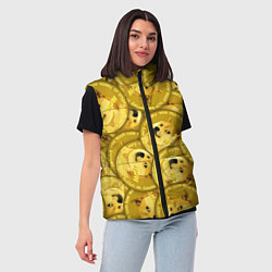 Женский жилет DOGECOIN DOGE ДОГИКОИН, цвет: 3D-красный — фото 2