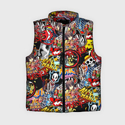 Женский жилет Логотипы Аниме Мультиков, цвет: 3D-красный
