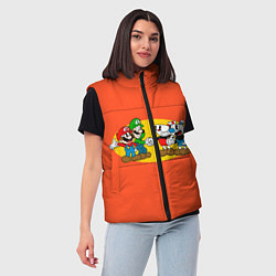 Женский жилет CupHead x Mario, цвет: 3D-красный — фото 2
