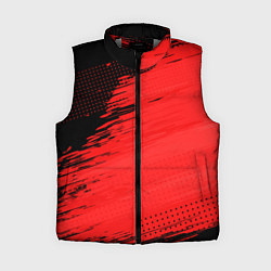 Женский жилет ЧЕРНО-КРАСНЫЙ ГРАНЖ GRUNGE Z, цвет: 3D-светло-серый