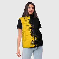 Женский жилет ЧЕРНО ЖЕЛТЫЙ ГРАНЖ GRUNGE Z, цвет: 3D-красный — фото 2