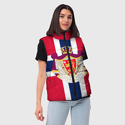 Женский жилет Норвегия Флаг и герб Норвегии, цвет: 3D-черный — фото 2
