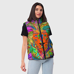 Женский жилет Лев шаман, цвет: 3D-красный — фото 2