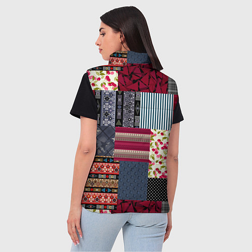 Женский жилет Деревенский стиль Пэчворк / 3D-Светло-серый – фото 4