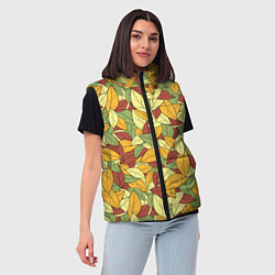 Женский жилет Яркие осенние листья, цвет: 3D-светло-серый — фото 2