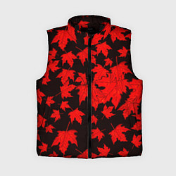 Женский жилет Осенние листья, цвет: 3D-черный