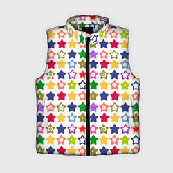 Женский жилет Разноцветные звездочки, цвет: 3D-светло-серый
