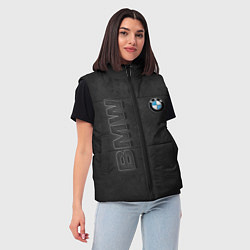 Женский жилет BMW LOGO AND INSCRIPTION, цвет: 3D-светло-серый — фото 2