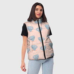 Женский жилет Слоники, цвет: 3D-черный — фото 2