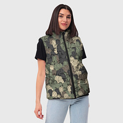 Женский жилет Камуфляж из матрёшек, цвет: 3D-черный — фото 2