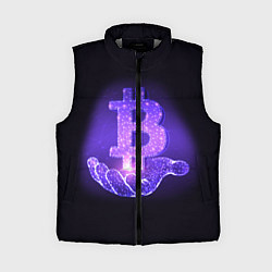 Женский жилет BITCOIN IN HAND БИТКОИН, цвет: 3D-светло-серый