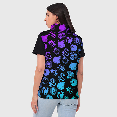 Женский жилет 7 СМЕРТНЫХ ГРЕХОВ НЕОН ЭМБЛЕМЫ / 3D-Светло-серый – фото 4