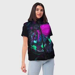 Женский жилет KDA AKALI NEON АКАЛИ НЕОН LEAGUE OF LEGENDS, цвет: 3D-красный — фото 2