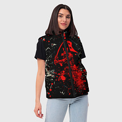 Женский жилет Красный Японский Самурай Samurai, цвет: 3D-черный — фото 2