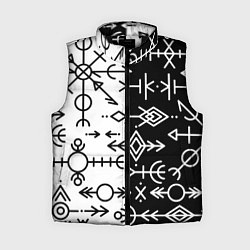 Женский жилет ДРЕВНИЕ СЛАВЯНСКИЕ РУНЫ, цвет: 3D-черный