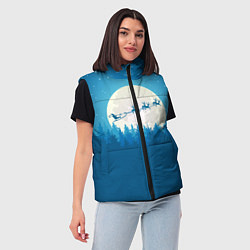 Женский жилет Санта с Оленями, цвет: 3D-красный — фото 2