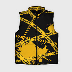 Женский жилет Лента DANGER, цвет: 3D-черный