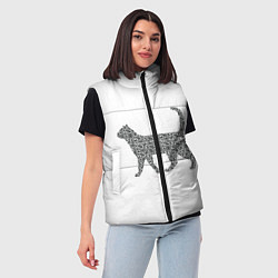 Женский жилет QR - кот, цвет: 3D-черный — фото 2