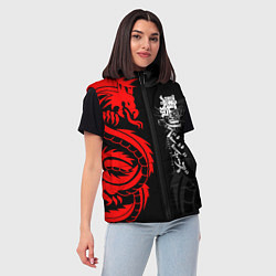 Женский жилет Токийские Мстители: Красный дракон, цвет: 3D-черный — фото 2