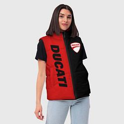 Женский жилет DUCATI BLACK RED BACKGROUND, цвет: 3D-черный — фото 2