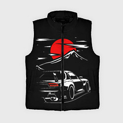 Женский жилет MAZDA RX 7 Мазда при свете красной луны, цвет: 3D-черный