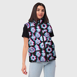 Женский жилет Новогодний глюк, цвет: 3D-светло-серый — фото 2