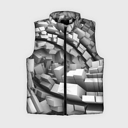 Женский жилет Геометрическая объёмная абстракция, цвет: 3D-черный