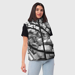 Женский жилет Геометрическая объёмная абстракция, цвет: 3D-черный — фото 2