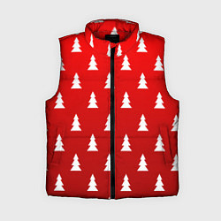 Женский жилет НОВОГОДНИЕ ЁЛКИ 2022, цвет: 3D-красный