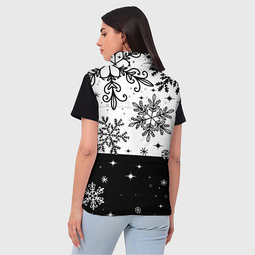 Женский жилет Новогодний кот в колпаке Санты / 3D-Светло-серый – фото 4