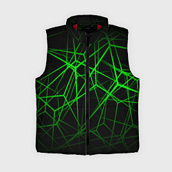 Женский жилет ЯДОВИТЫЕ ЛИНИИ ЗЕЛЕНЫЙ ГЕОМЕТРИЯ