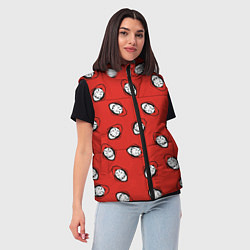 Женский жилет БУМАЖНЫЙ ДОМ , УЗОР ИЗ МАСОК ДАЛИ, цвет: 3D-черный — фото 2