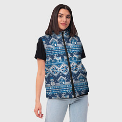 Женский жилет Christmas Pattern, цвет: 3D-светло-серый — фото 2