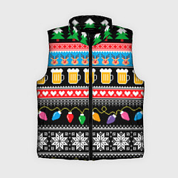 Женский жилет Новогодний пивной узор