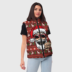 Женский жилет Bad Santa Плохой Санта, цвет: 3D-черный — фото 2