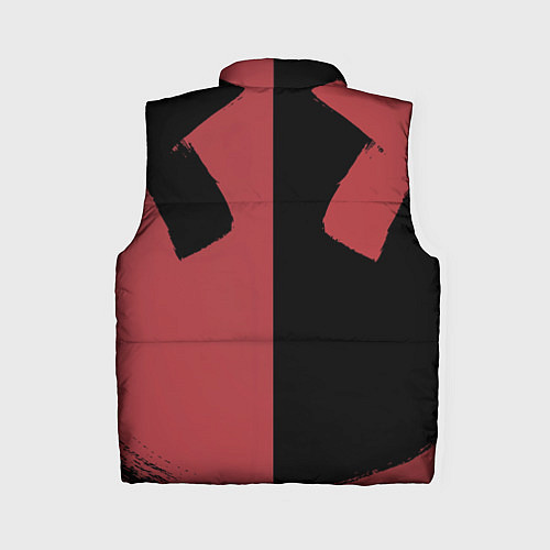 Женский жилет Улыбка на красно-черном фоне / 3D-Красный – фото 2
