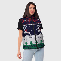 Женский жилет СВИТЕР С ОЛЕНЯМИ DEER SWEATER, цвет: 3D-светло-серый — фото 2