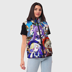 Женский жилет ГЕРОИ ИГРЫ GENSHIN IMPACT, цвет: 3D-черный — фото 2