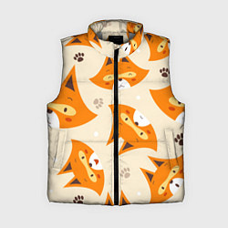 Женский жилет ЛИСА ПАТТЕРН УЗОР, цвет: 3D-светло-серый