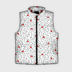Женский жилет Белые медведи на Рождество, цвет: 3D-красный