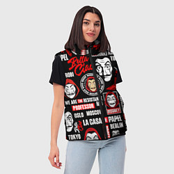 Женский жилет БУМАЖНЫЙ ДОМ ЛОГОБОМБИНГ LA CASA DE PAPEL, цвет: 3D-красный — фото 2