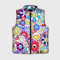 Женский жилет Цветы Takashi Murakami, цвет: 3D-черный