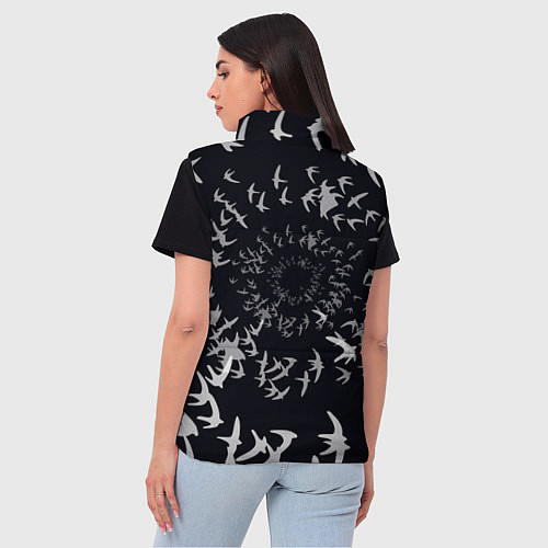 Женский жилет Веер птиц / 3D-Светло-серый – фото 4