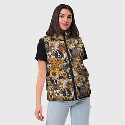Женский жилет Собаки Разные Породы, цвет: 3D-черный — фото 2