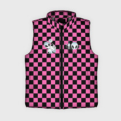 Женский жилет Инопланетянин в черно розовую клетку, цвет: 3D-светло-серый