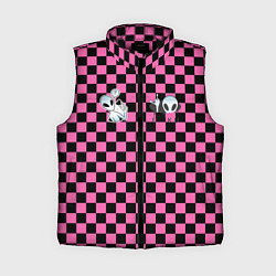 Женский жилет Инопланетянин в черно розовую клетку, цвет: 3D-черный